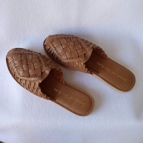 Band of the Free 'Comet' Leather Woven Huarache Mule Size 10 NWOT - Picture 4 of 6